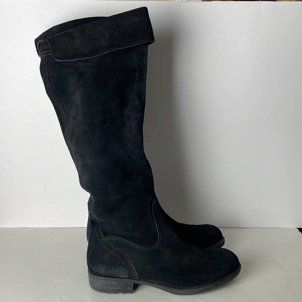 Franco Sarto Black Suede Over the Knee Boots - Picture 3 of 10